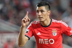 FUTEBOL - Cardozo no Benfica - Nacional, jogo da 8 Jornada da LIGA ZON SAGRES 2013/2014. Estadio da Luz, em Lisboa. Domingo, 27 de Outubro de 2013. (Miguel Nunes/ASF) BENFICA NACIONAL