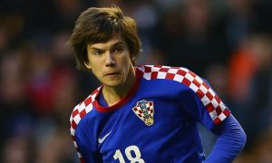of England in action with of Croatia during the UEFA U21 Championship Playoff First Leg match between England and Croatia at Molineux on October 10, 2014 in Wolverhampton, England.