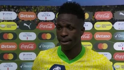 Vinícius questionado sobre a ideia de que o Brasil só tem hipóteses no Mundial com o Neymar