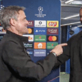 O momento entre Luis Enrique e Kompany depois do incrível PSG-Bayern